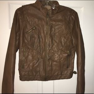 Brown leather jacket